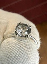 DIAMOND SIMULATED ENGAGEMENT RING-925 STERLING SILVER SZ. 7 2.5GRAMS