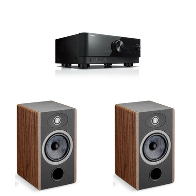 Focal Vestia No1 Dark Wood Bookshelf Speakers Pair with AV Receiver RX-V6ABL ...