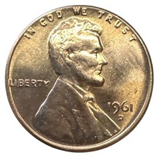 1961 D Lincoln Memorial Cent Penny Uncirculated Red Unc Bu Rd - Free Shipping