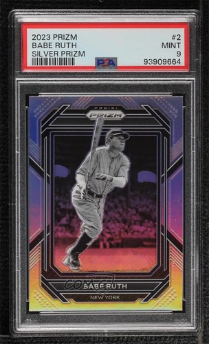 2023 Panini Prizm Silver Prizm Babe Ruth #2 PSA 9 MINT HOF