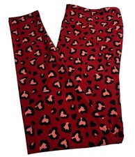 LuLaRoe Leggings TC Tall Curvy VALENTINE Animal RED LEOPARD Wild Cheetah Casual