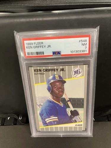 1989 Fleer KEN GRIFFEY JR. Rookie Card RC - #548 - Mariners - PSA 7 NM EDCARDS