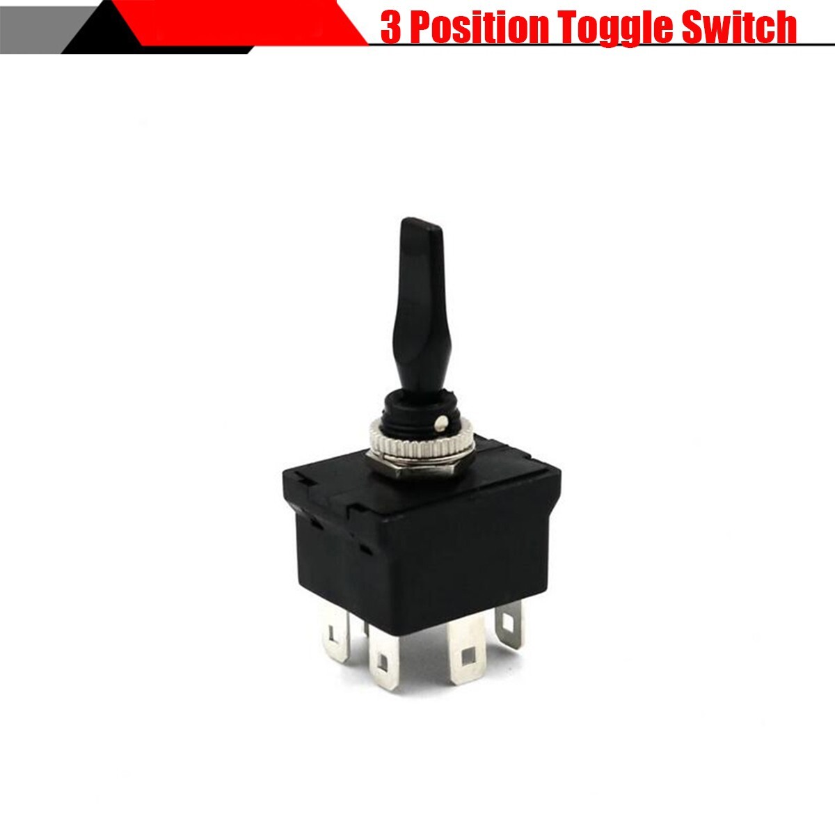 12V Black DPDT 6 Pin 3 Position On / Off / On Toggle Momentary 