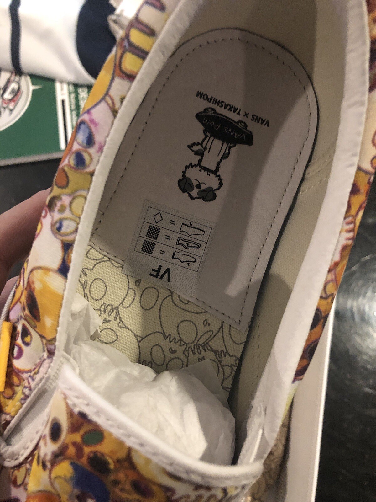 PANTOFOLA D’ORO Nuovo VANS Takashi Murakami collaborazione slip on teschio giallo taglia 11 5 uomo pennino