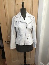 Betty Barclay Women’s Leather Biker Jacket Size 10