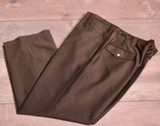 Men's VTG 1970s Dark Brown Shiny Polyester Western Pearl Snap Pants Sz 42 70s