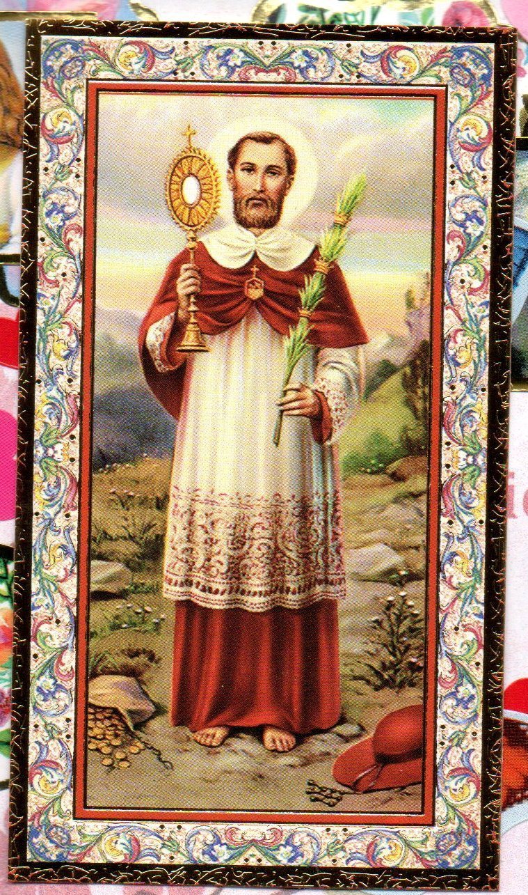 St. Raymond with Prayer to Saint Raymond Gold Trim Paperstock Holy Card eBay