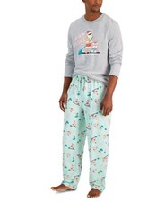 Family Pajamas Matching Men's Tropical Santa Mix Pajama Set Grey S