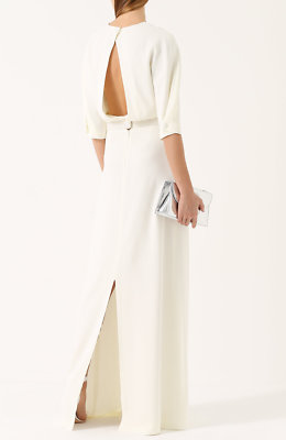 $3690 New LANVIN Gown Long Dress Maxi Slit Back Ecru Cream