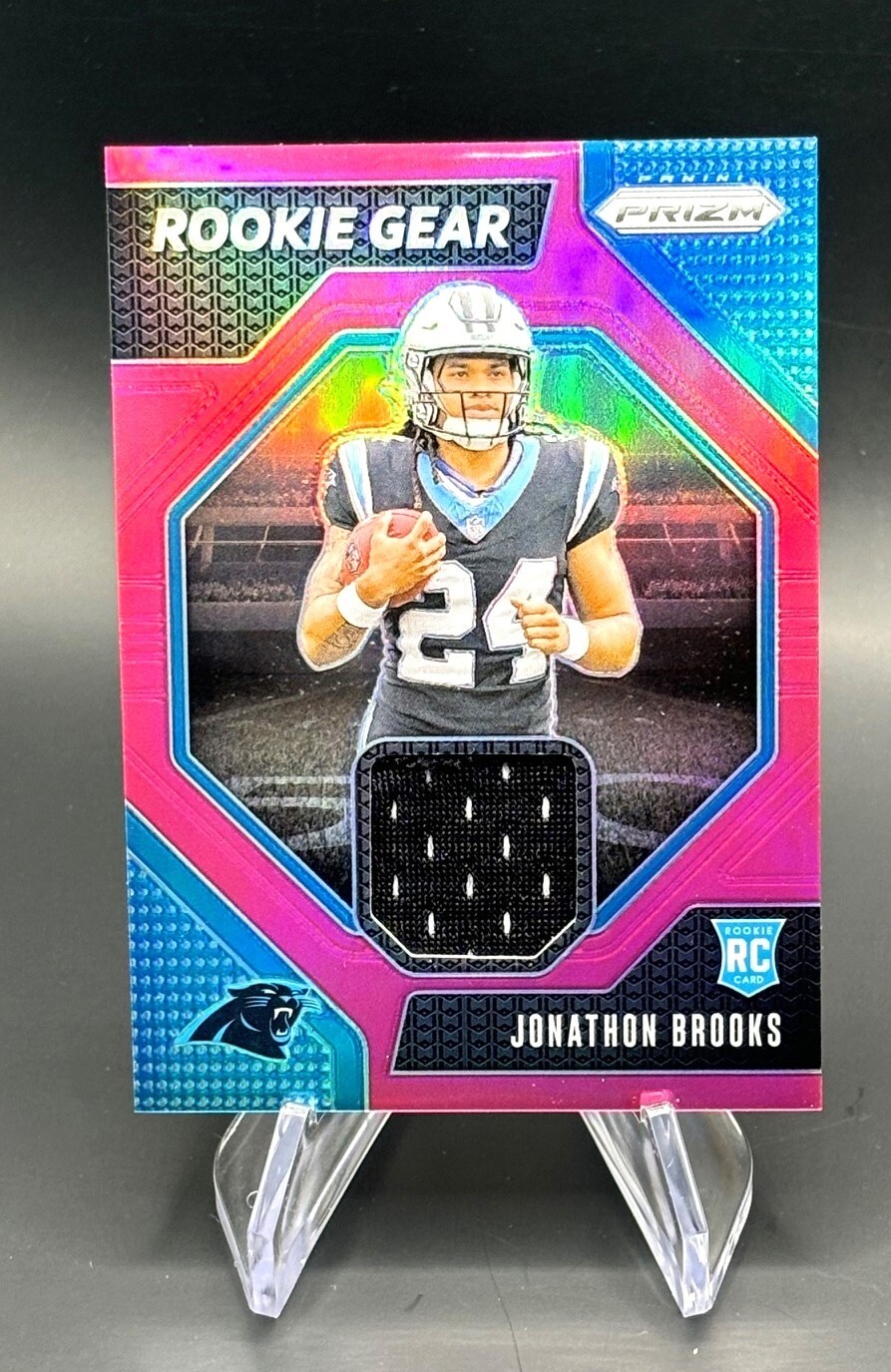 2024 Panini Prizm Jonathon Brooks Rookie Gear Pink Prizm Patch (RC) Panthers