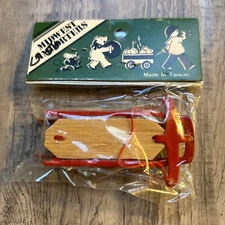 NOS Miniature Sled Ornament Fairy Garden Dollhouse Christmas Midwest Imports
