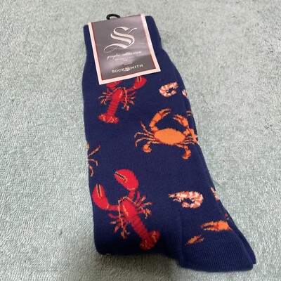 Socksmith Crew Socks Sea Food Platter Sock Size 10 to 13 New With Tags