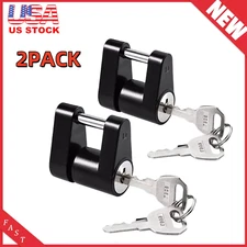 2Pack Trailer Hitch Coupler Lock Dia 1/4" Span 3/4" for Tow Boat Truck Car 4Keys
