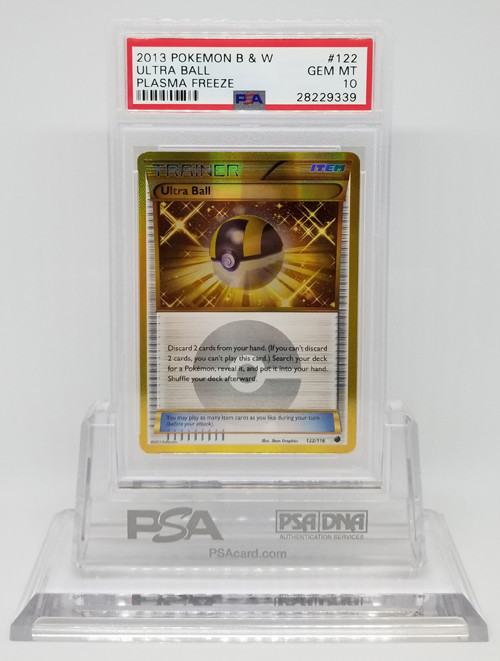 Pokemon PLASMA FREEZE ULTRA BALL #122 SECRET RARE HOLO PSA 10 GEM MINT #28229339