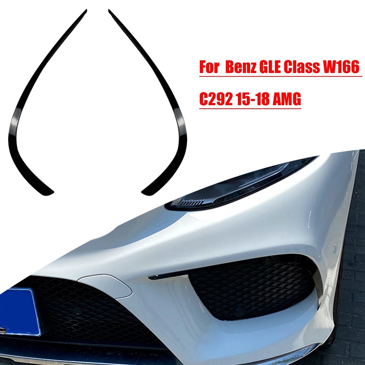 Car Front Bumper Lip Grille Fog Lamp Cover For Mercedes Benz W166 GLE 250 350 400 450 500 43 AMG 2015-2019 Air Knife Body Kit - 34