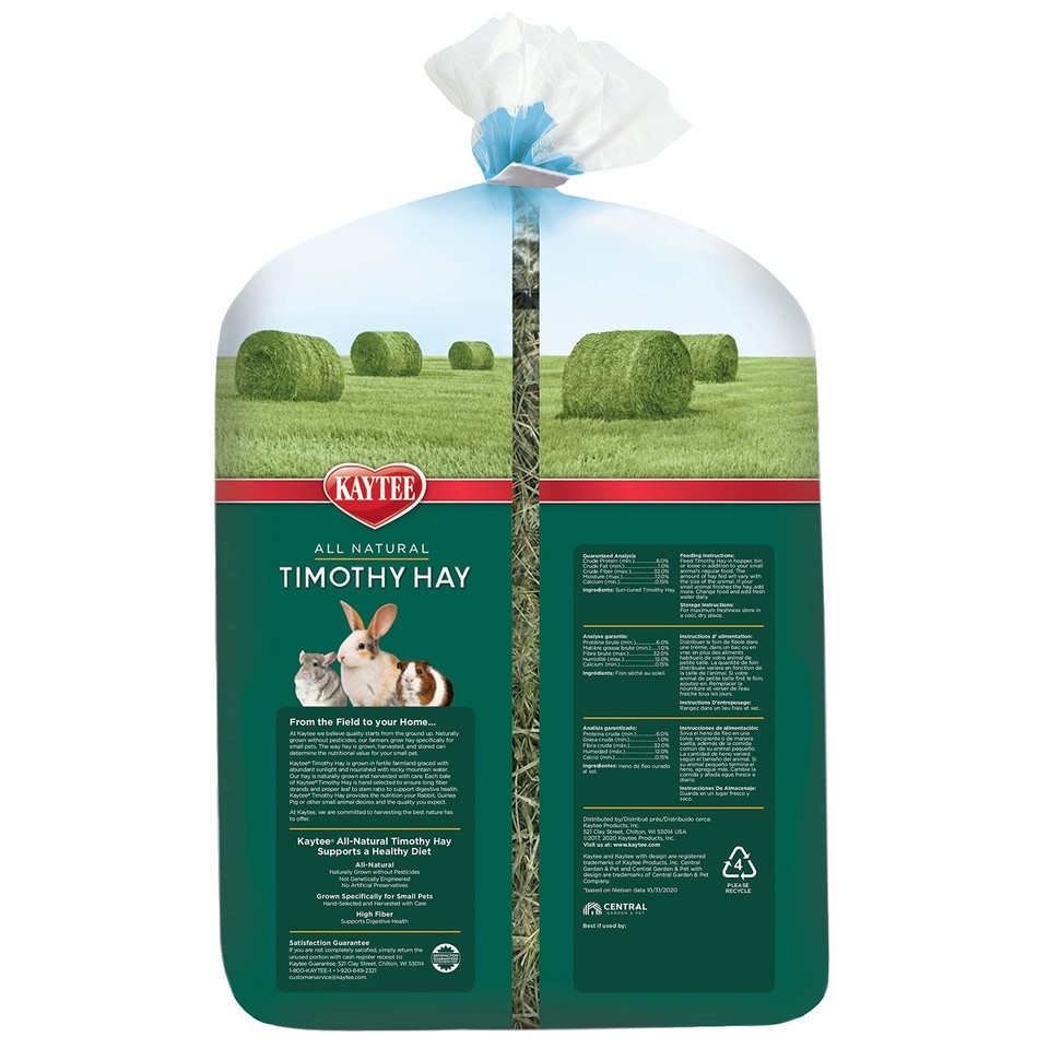 Kaytee All Natural Timothy Hay for Guinea Pigs, Rabbits & Other Small