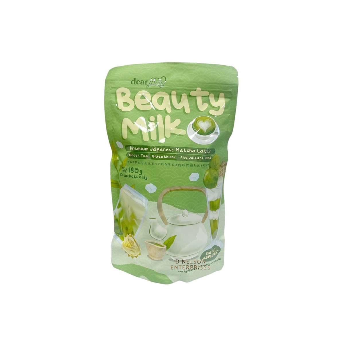 Dear Face Beauty Milk Matcha Latte 10 Sachets
