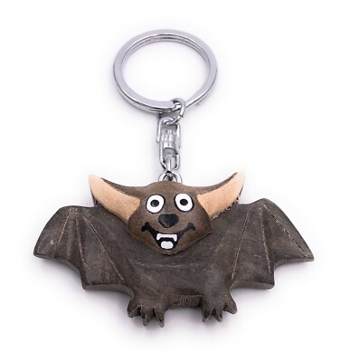 Fledermaus Vampir Dracula Holz Edel Handmade Schlüsselanhänger Anhänger