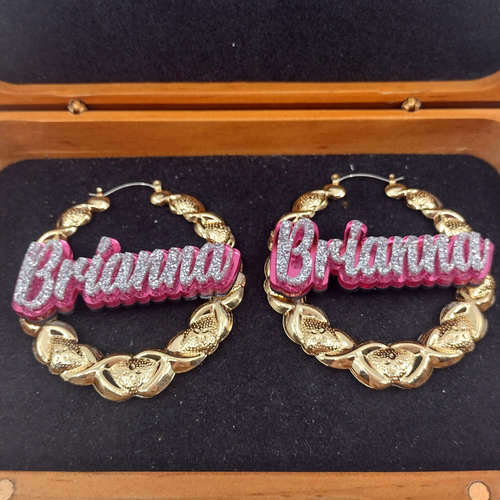 Pendientes de aro personalizados de oro XOXO y nombre collar joyería conjunto personalizado gratis - Imagen 10 de 11