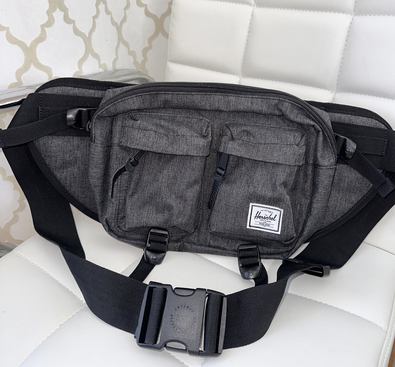 Herschel Supply Co. Eighteen Waist Fanny Pack Black Crosshatch Belt Bag