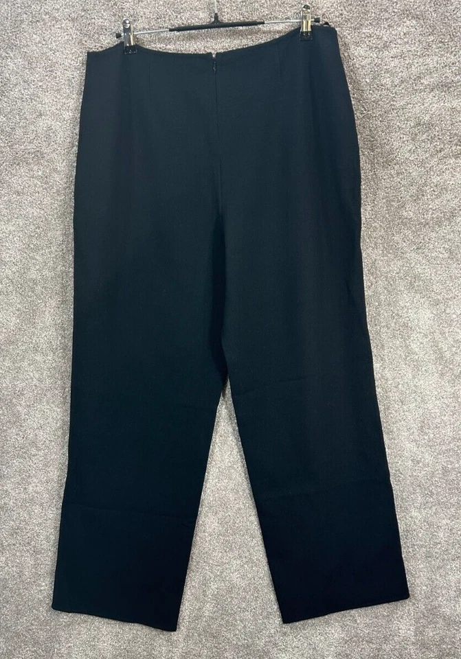 Pantalones Linda Allard Ellen Tracy para mujer 16 negros reales 35X32 lana pierna ancha nuevos con etiquetas Foto 2 de 4