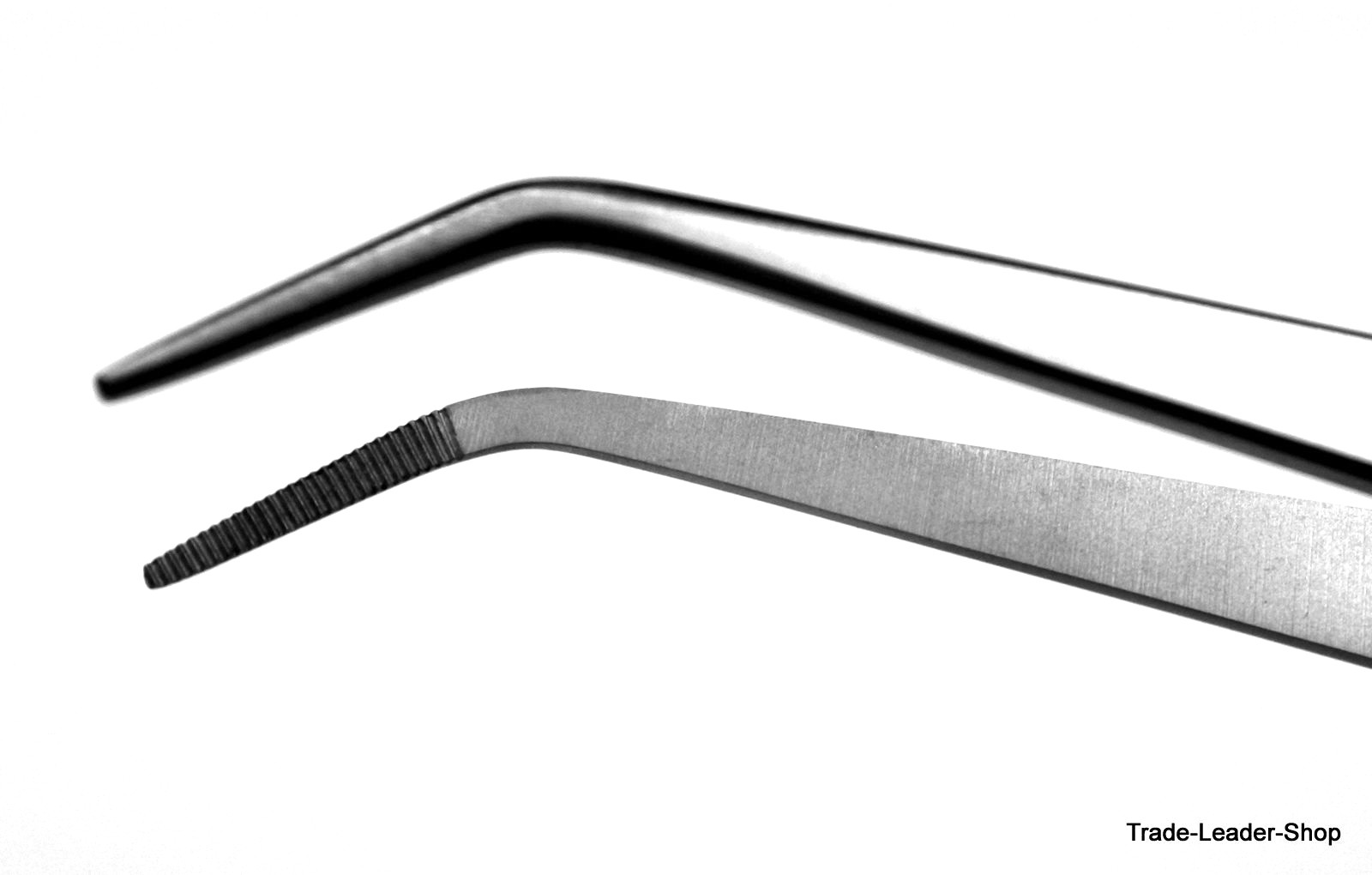 2er Set Lötpinzetten VOLLMETALL - Kreuzpinzetten Mit Gerader & Gebogener Spitze 16cm