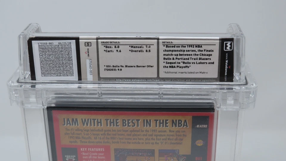 Bulls Versus Blazers and Playoffs NBA Sega Genesis CIB Video Game Wata Graded - Image 4 of 4