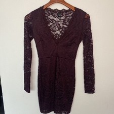 Windsor Long Sleeve Burgundy Dress Small Pit To Pit 14.5” Length 31”