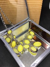 Beautiful Stained Glass Mirrored Bottom Keepsake Box Jewelry Art Glass