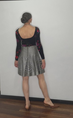 Designer Leather Chevron Skater Flare Skirt, Tulip Skirt , Make offer welcome! - Bild 5 von 10