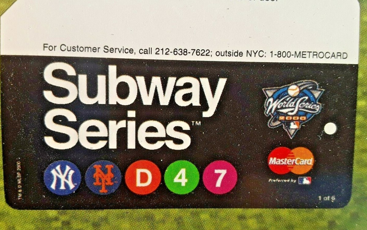 RARE MTA NYC METROCARD POSTER TRAIN WORLD SERIES 2000 YANKEES NY