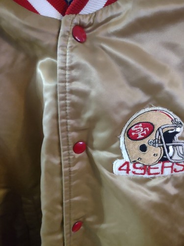Vintage Chalk Line San Francisco 49ers Forty Niners Gold Satin Jacket L LARGE - Picture 6 of 23