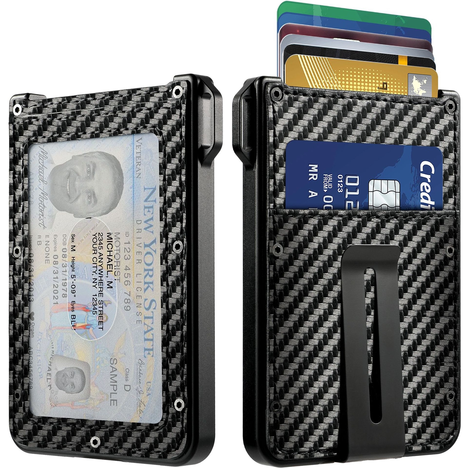 Slim RFID Blocking Minimalist Leather Wallet for Men - Money Clip & Card Holder  -image
