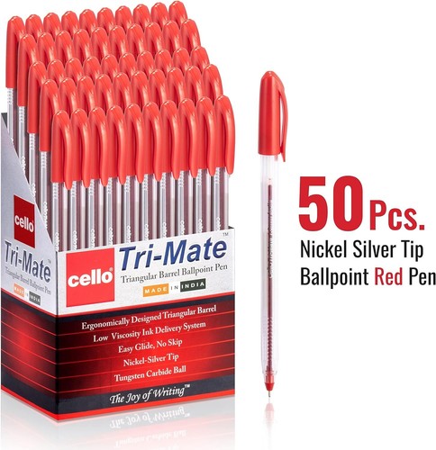 Cello Ballpoint Pens, Smooth Writing Action - Medium Point (1.0mm)Black,Blue,Red - Picture 6 of 20