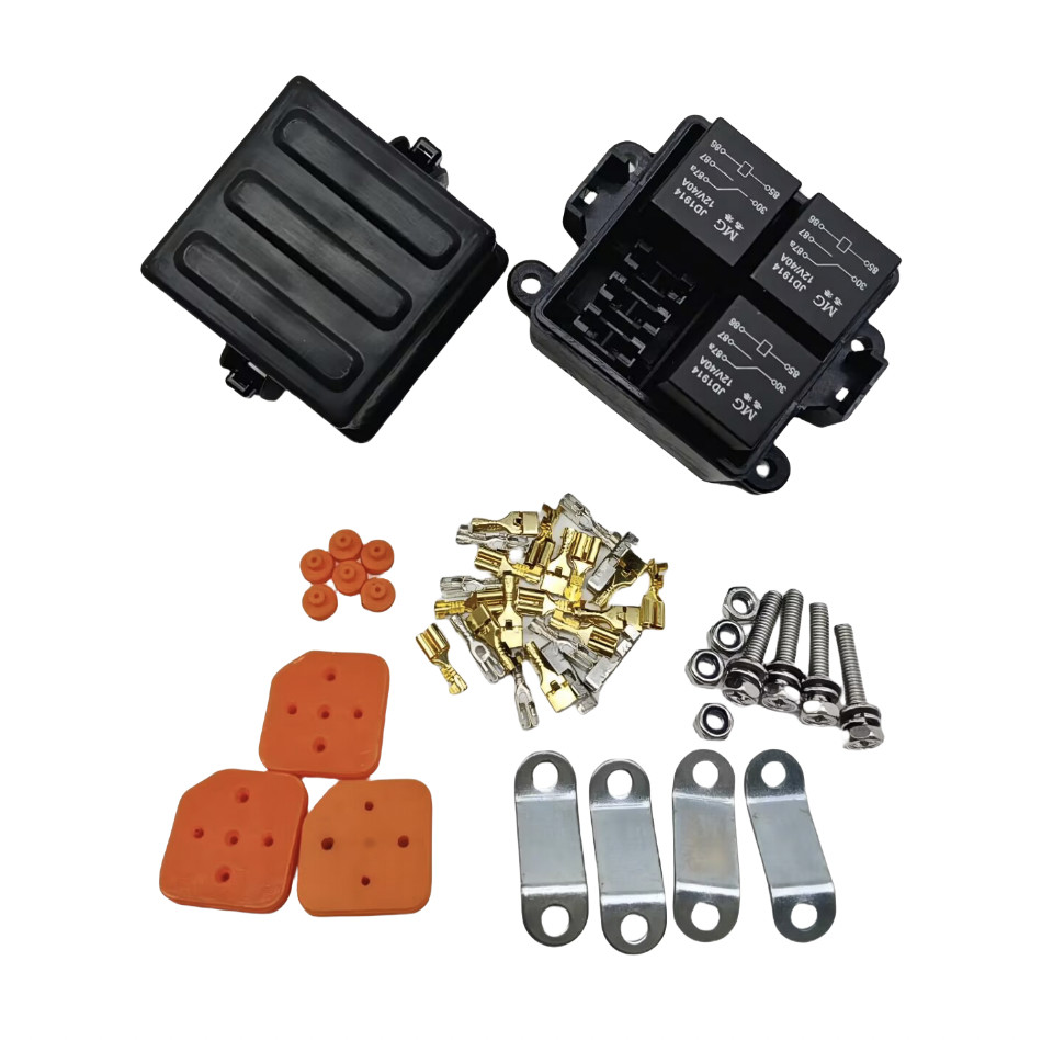 Car Fuse Relay Box Fuse Holder W/Relay 3 Way Automotive ATO/ATC Fuse Waterproof
