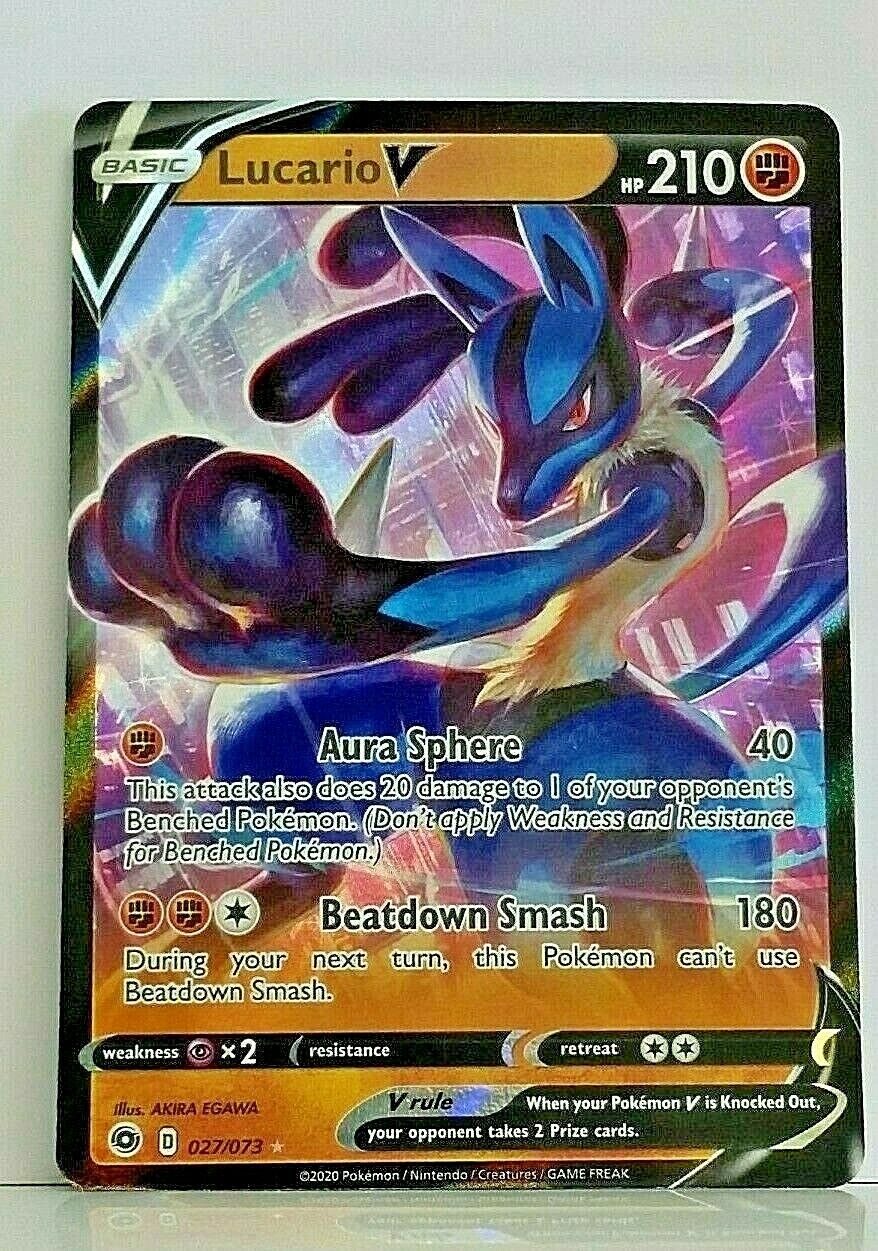 Mavin  Lucario V 027/073 Champions Path - NM Ultra Rare Full Art Pokemon  Card