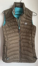 Mountain Equipment Women’s Arete Down Vest Gilet Size 8- Brown Blue Vgc