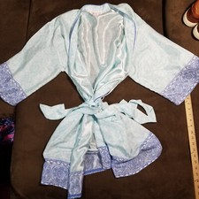 OSCAR DE LA RENTA PINK LABEL NIGHTGOWN TYE GREEN BLUE SMALL