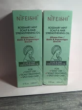 Lot of 2 Rosemary Mint Scalp & Hair Strengthening Oil Each 2 oz /60ml .