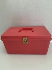 VTG Wilso Mfg. Wil-hold Pink Plastic Sewing Box 12” X 7” X 6.5”