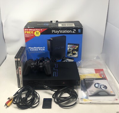 PlayStation 2 Console Online Combo Pack W/Foam With Extra Demos No Atv Tested