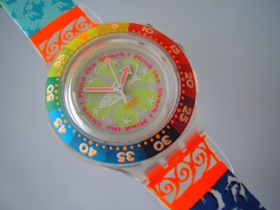 SWATCH SCUBA LOOMI MIND THE SHARK - NEUWARE - DIE KULTSWATCH - MIT LICHT