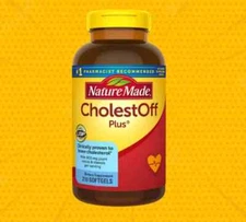 Nature Made CholestOff Plus 900 mg 210 Softgels Lower Cholesterol exp 07/26