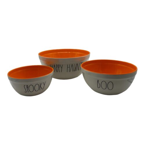 Rae Dunn Nesting Mixing Bowl Set of 3 Halloween Melamine Happy Haunting Spooky