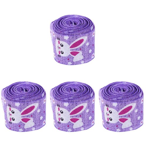 4 Rolls Easter Wired Ribbon Pastel Burlap Gift Wrapping Ribbons Vacation