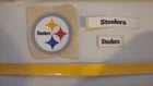 PITTSBURGH STEELERS FULL SIZE FOOTBALL HELMET DECAL WITH STRIPE & BUMPERS
