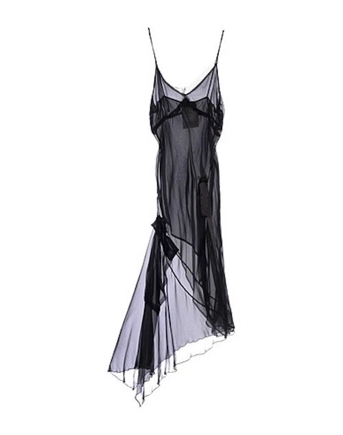 John Richmond Black Silk Handkerchief Hem Slip Dress S NWTs  - Image 3 of 4