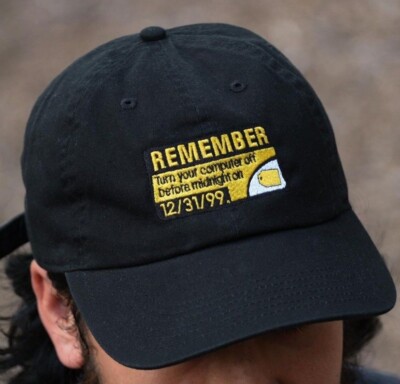 Remember turn your computer off Y2K 90s Retro Best Buy Embroidered Cap Dad Hat