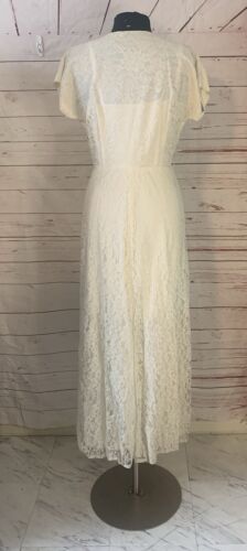 Vintage 1950s Lace Wedding Gown Wedding Dress Bridal Gown Large - Picture 11 of 18