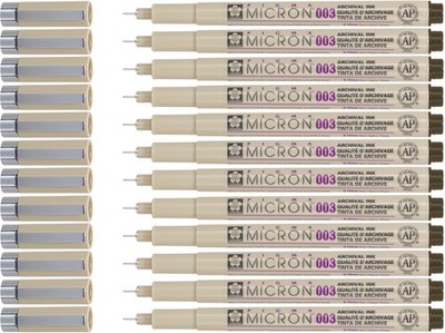 SAKURA Pigma Micron Fineliner Pens - Archival 12 Count (Pack of 1), Black 